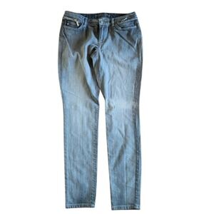 Michael Kors Women's Gray Skinny Jeans Size 6 30x31 Mid Rise Stretch Zip Pocket